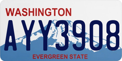 WA license plate AYY3908