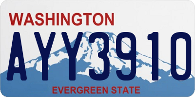 WA license plate AYY3910