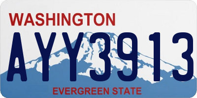 WA license plate AYY3913