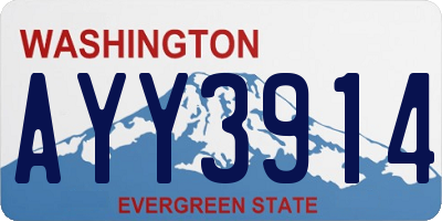 WA license plate AYY3914