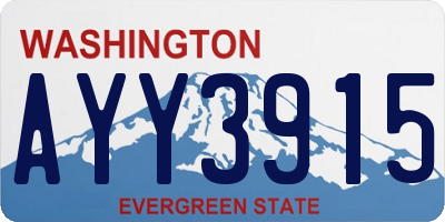 WA license plate AYY3915