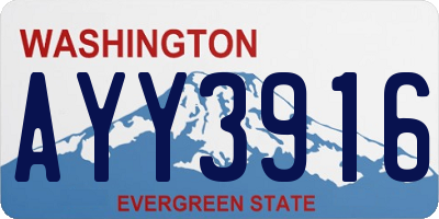 WA license plate AYY3916