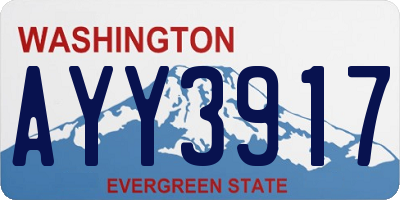 WA license plate AYY3917