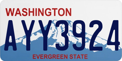 WA license plate AYY3924