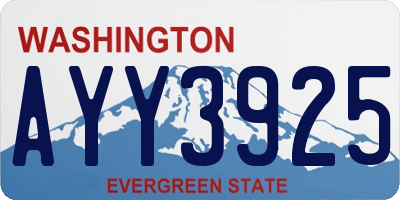 WA license plate AYY3925