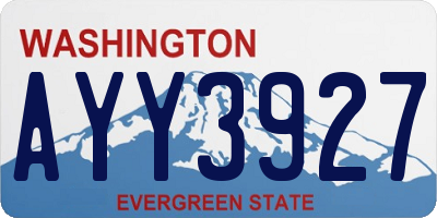 WA license plate AYY3927