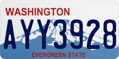 WA license plate AYY3928