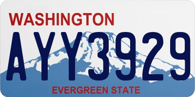 WA license plate AYY3929