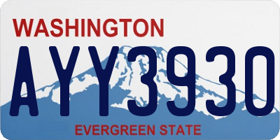 WA license plate AYY3930