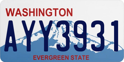 WA license plate AYY3931