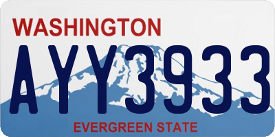 WA license plate AYY3933