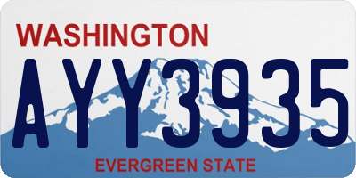 WA license plate AYY3935