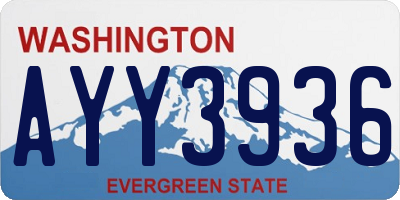 WA license plate AYY3936