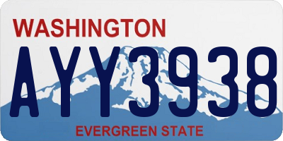 WA license plate AYY3938