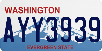 WA license plate AYY3939