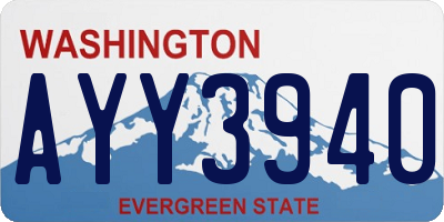 WA license plate AYY3940