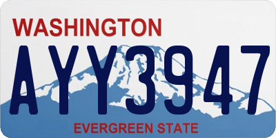 WA license plate AYY3947