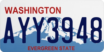 WA license plate AYY3948