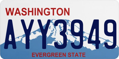 WA license plate AYY3949