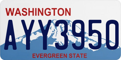 WA license plate AYY3950