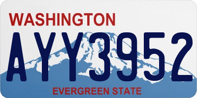 WA license plate AYY3952