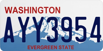 WA license plate AYY3954