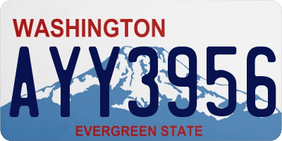 WA license plate AYY3956