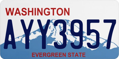 WA license plate AYY3957