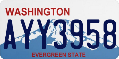 WA license plate AYY3958