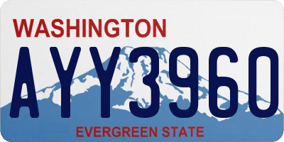 WA license plate AYY3960