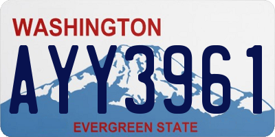 WA license plate AYY3961