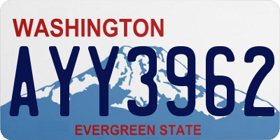 WA license plate AYY3962