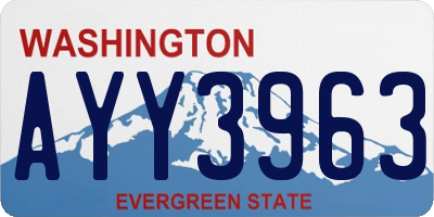 WA license plate AYY3963