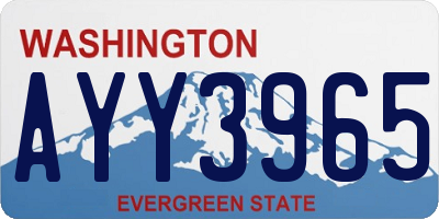 WA license plate AYY3965