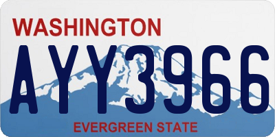 WA license plate AYY3966