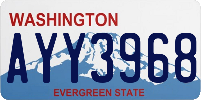 WA license plate AYY3968