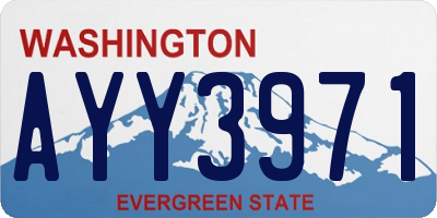 WA license plate AYY3971