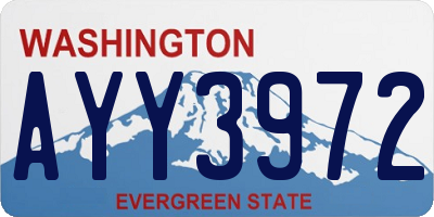 WA license plate AYY3972