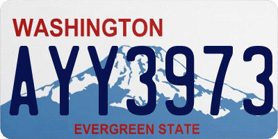 WA license plate AYY3973