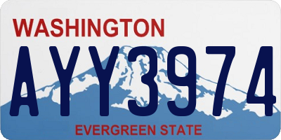 WA license plate AYY3974