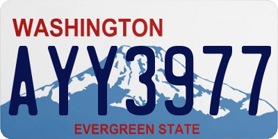 WA license plate AYY3977