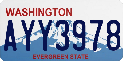 WA license plate AYY3978