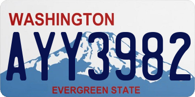 WA license plate AYY3982