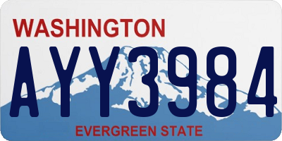 WA license plate AYY3984