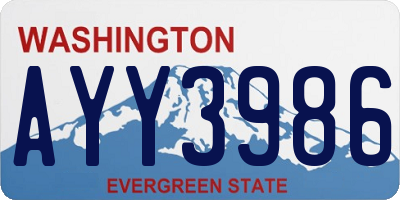 WA license plate AYY3986