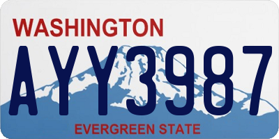 WA license plate AYY3987