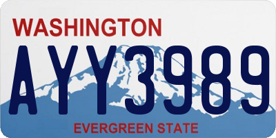 WA license plate AYY3989