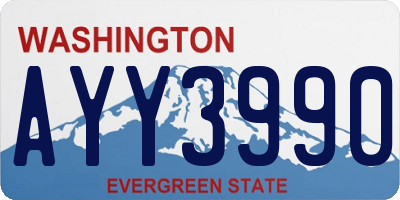 WA license plate AYY3990