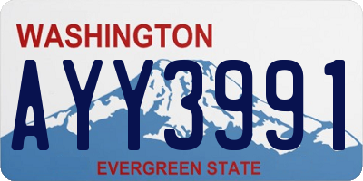 WA license plate AYY3991