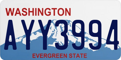 WA license plate AYY3994